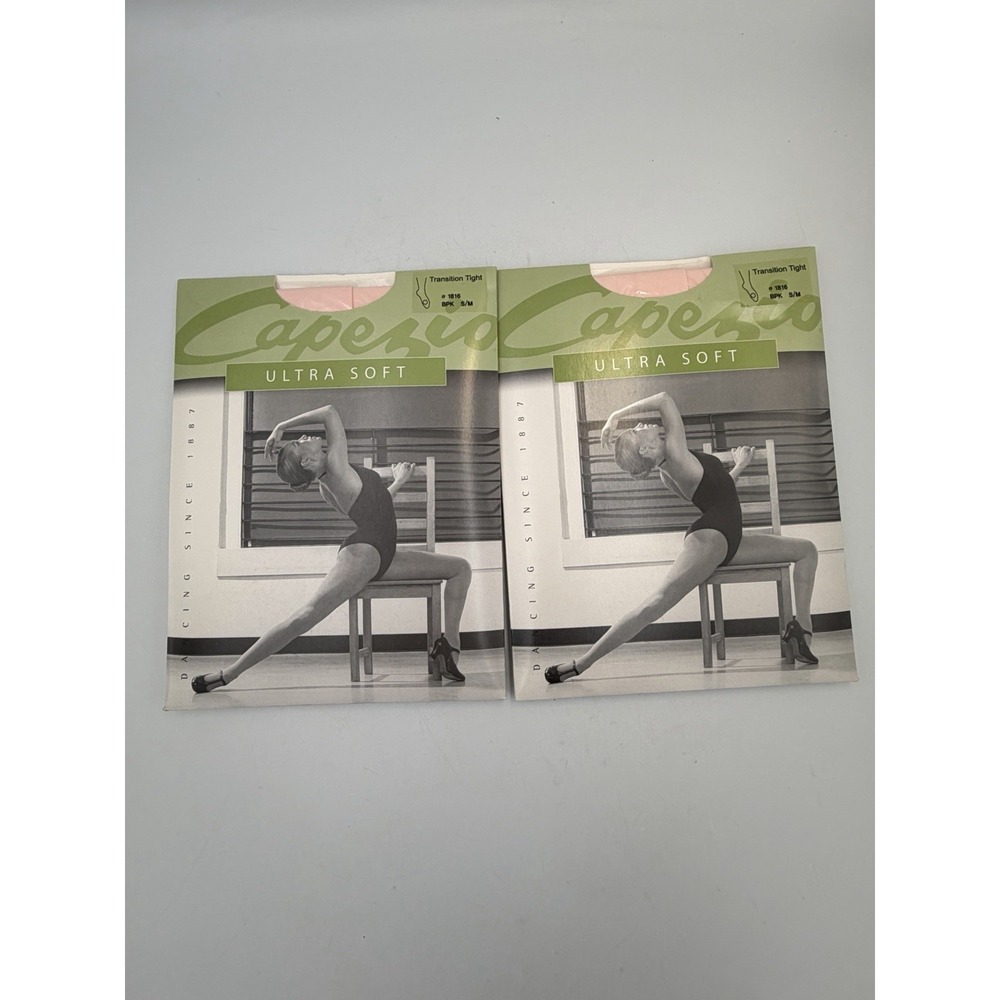 Capezio Ultra Soft Transition Tights 1816 Ballet Pink S/M Lot of 2 New Dance